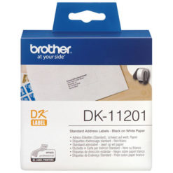 Brother DK11201 White Address Labels - 29mm x 90mm - 400 per roll